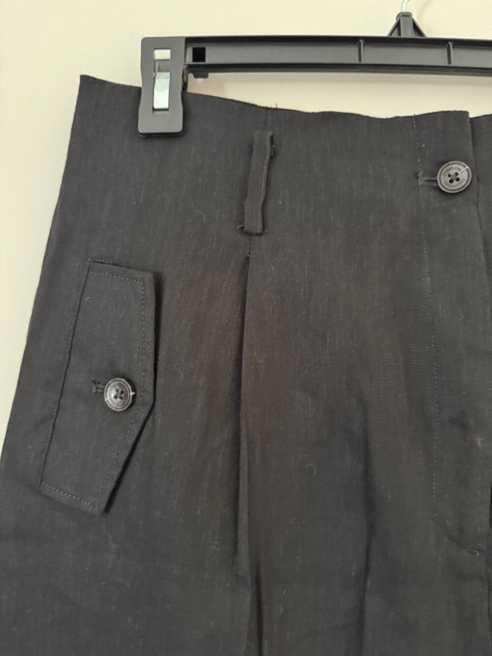 Calvin Klein Linen Blend High Waist Shorts Womens 12 Pleated Flap Pockets M3BV52 - Picture 2 of 9